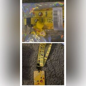 Yellow Pikachu Lanyard Keychain